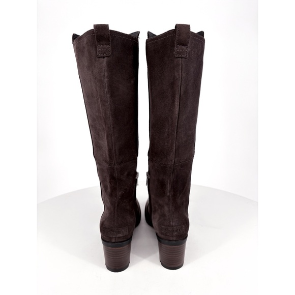 SOREL | Cate Tall Leather Block Heel Boots in Blackened Brown | 8.5 - Picture 5 of 14